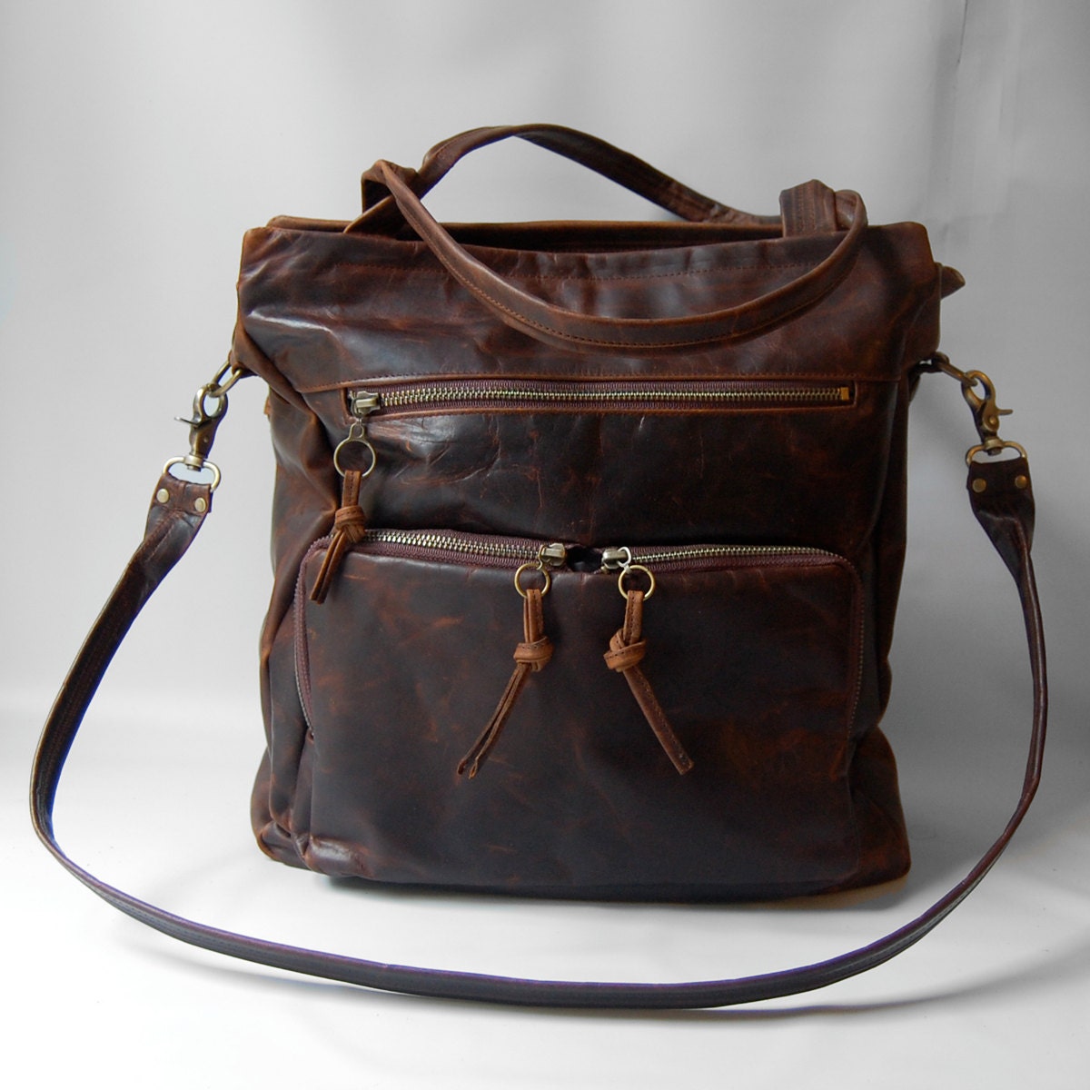 SALE - Tall Willow tote bag in antique walnut wood
