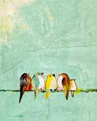 We Are the World (8x10 baby birds on wire print)