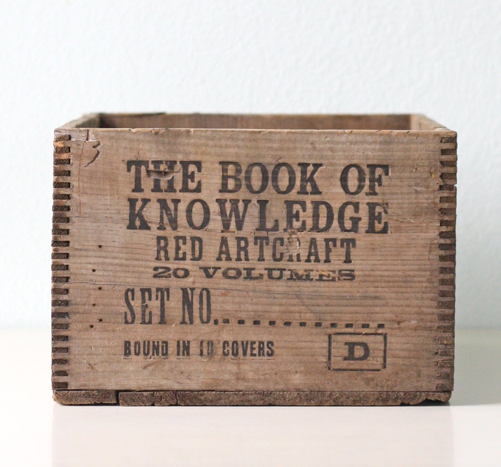 Vintage Wooden Crate - The Book of Knowledge