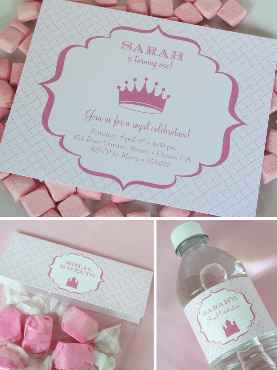 Princess Birthday Party - PRINTABLE ONLY - Banner, Toppers, Tags, Invitation and more Il_170x135