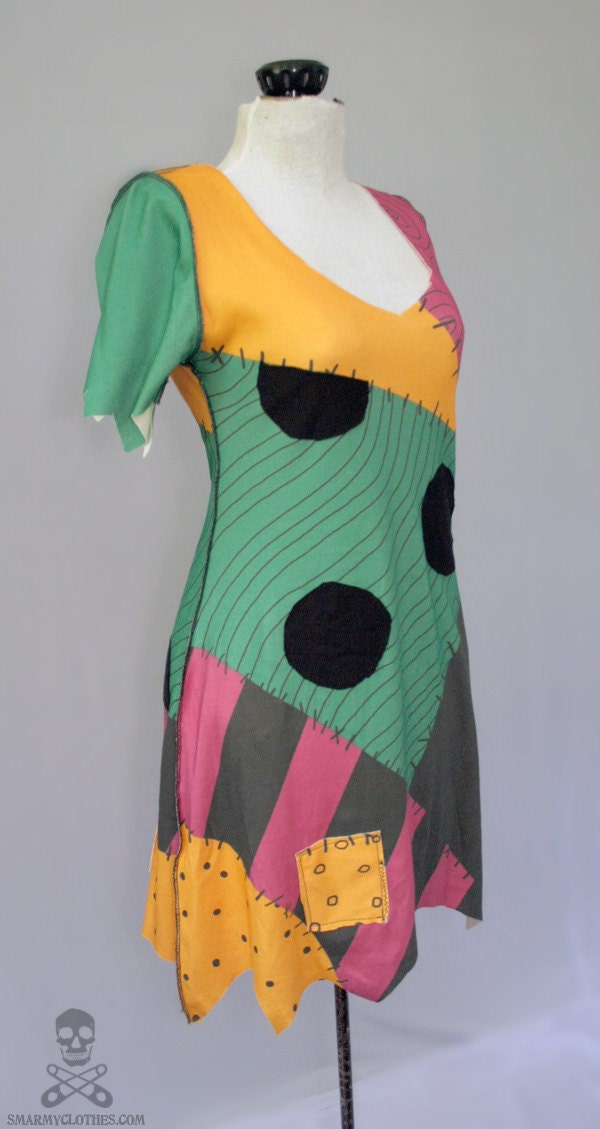 Nightmare Before Christmas Sally ragdoll dress - handmade custom size - smarmyclothes halloween costume