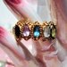 Vintage 18k Gold Vermeil Ring, Garnet, Peridot, Amethys,t Topaz, Aquamarine, Marquise Stones, VTG Technibond Ring