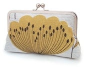 Yellow bloom clutch : Silk-lined purse