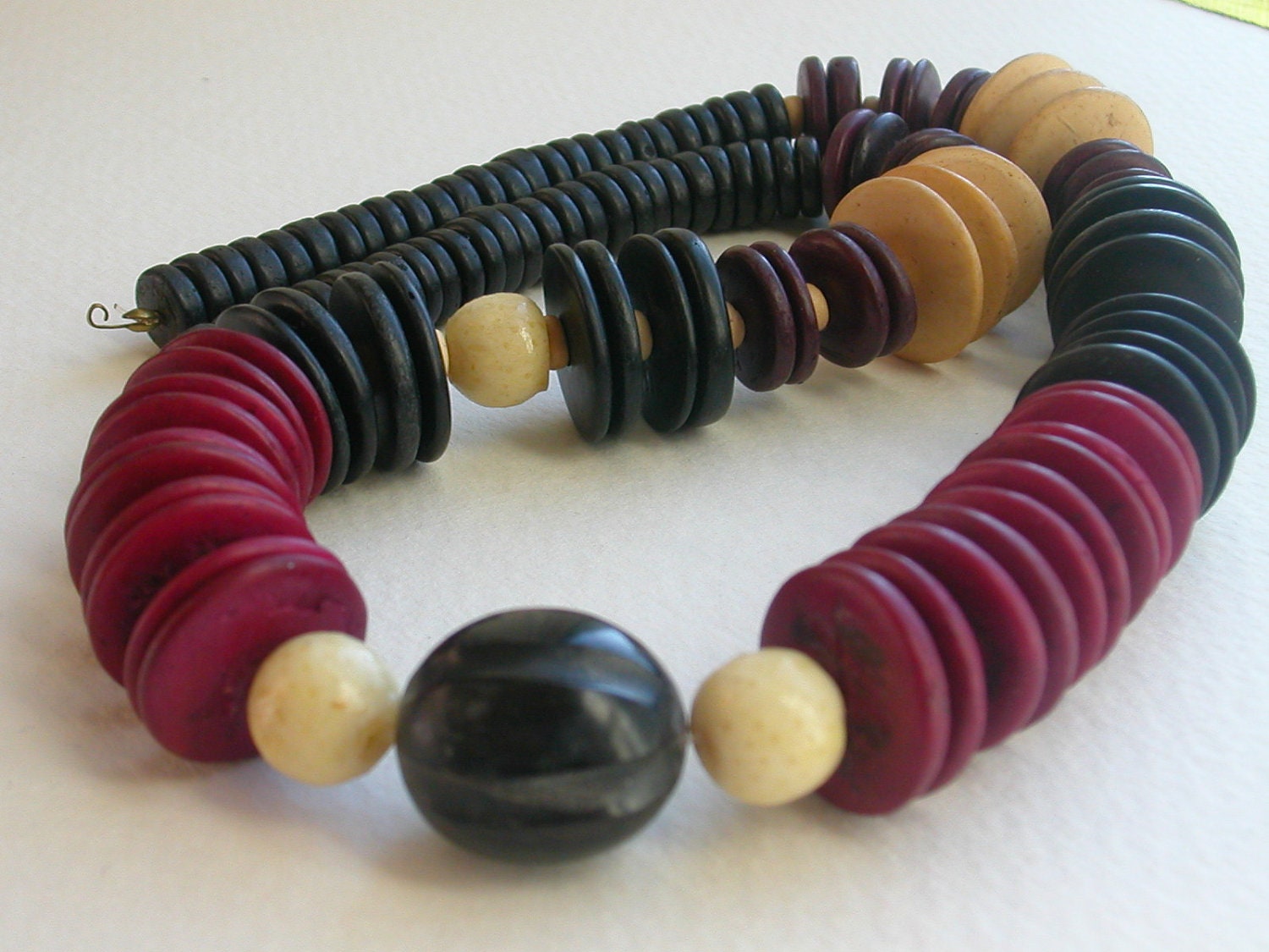 Funky Chunky Disc Bead Necklace for Reuse or Repair