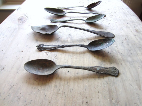 Antique Spoons Collection for Home or Wedding Decor - VintageScraps