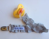 Silver Ruffle Pacifier Clip
