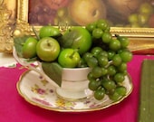 Lot of mini Green grape clusters Apples for repurpose