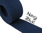 Cotton Webbing - Navy Blue - 1.25" Medium Heavy Weight for Key Fobs, Purse Straps, Belting - 10 PERCENT REFUND