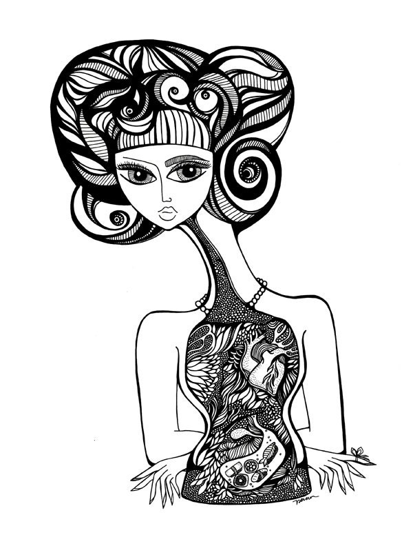 SUSHI GIRL Art Print 11X14
