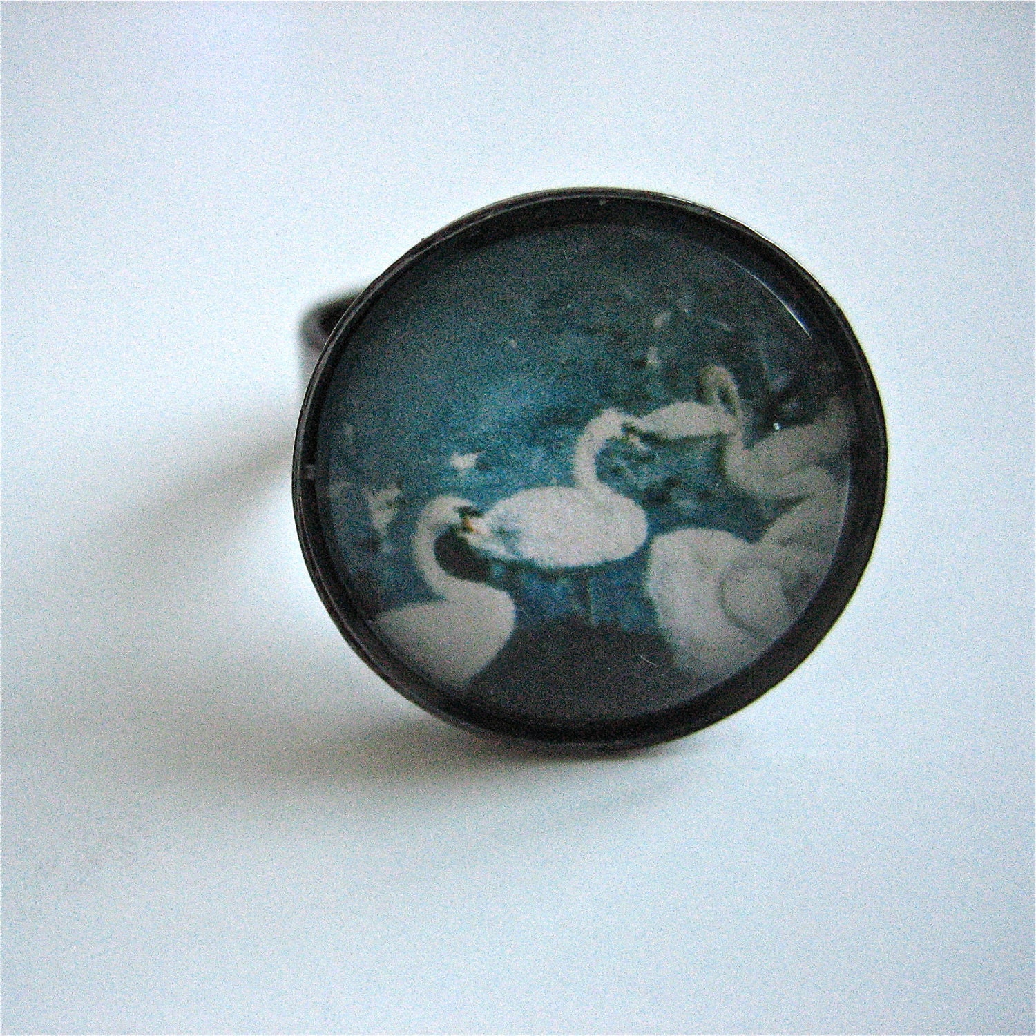 Swan Ring - Edinburgh Ring - Polaroid Painting Ring