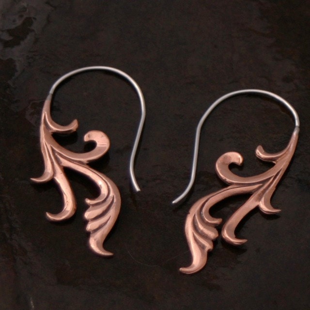Outpouring of Love earrings - Copper and Sterling Silver