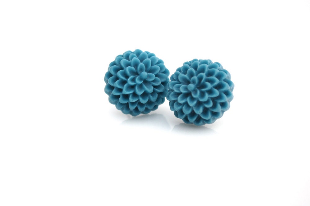 Denim Chrysanthemum Earrings Buy 3 Get 1 Free