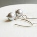 Grey Pearl Earrings - Sterling Silver - Handmade Earrings - June Birthstone - Elegant Earrings - Pearl Jewelry