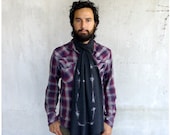 Gemini Rising - unisex jersey scarf - gemini constellation on heather black jersey - zodiac gift for him / for her