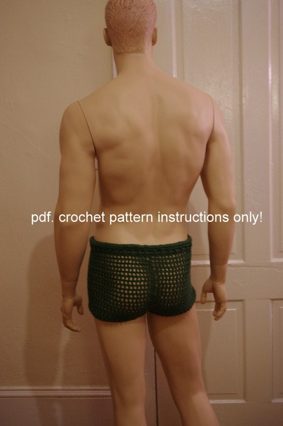 crochet pattern instructions for Men's Mesh Shorts