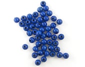 Blue Beads, Blue Wood Beads, 6mm Round Beads, 6mm Blue Beads, 6 mm Blue Beads