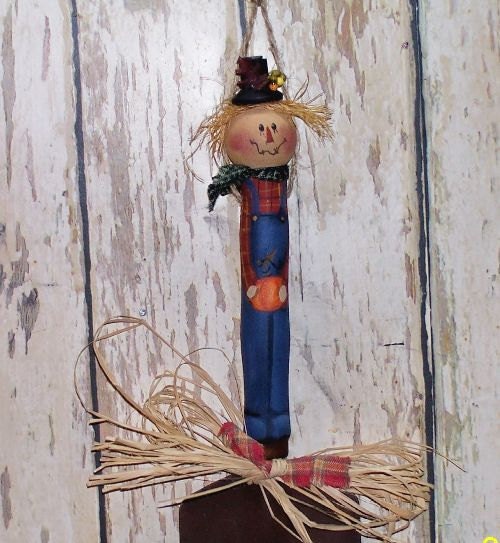 Fall Scarecrow Garden Shovel Primitive Autumn Decor OFG