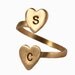 Personalized Brass Initial Ring - Two Heart Initial Ring, Custom, Personalized initials