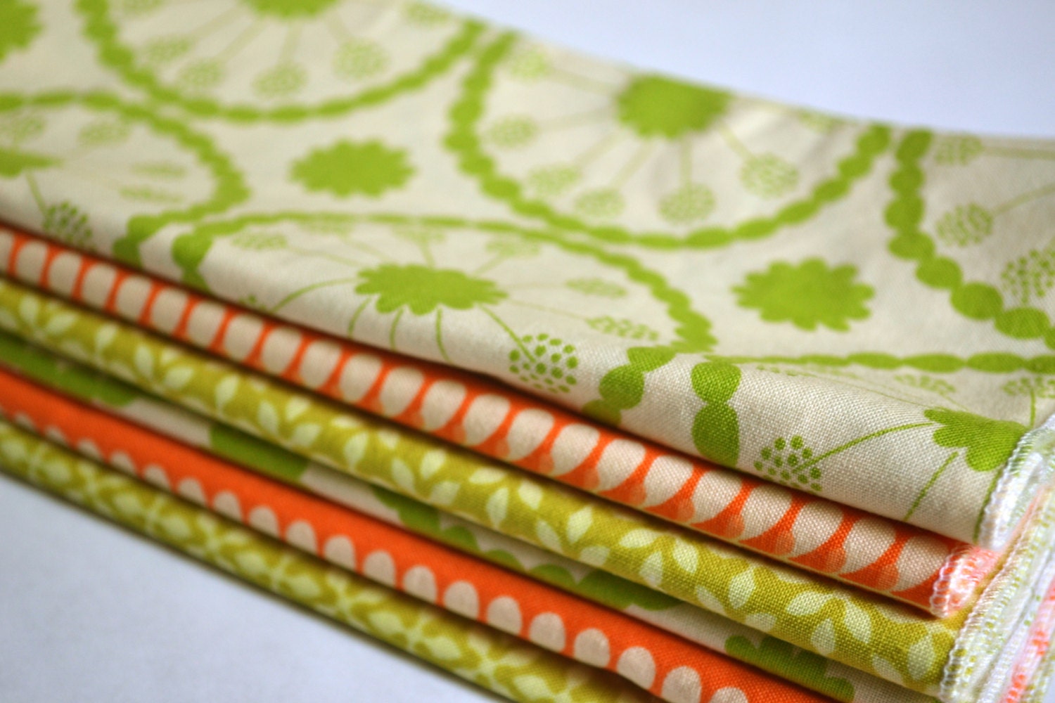 Orange and Green Mix Cloth Napkins by Dot and Army