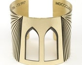 Gold cuff bracelet - Brooklyn Bridge inspired - geometric