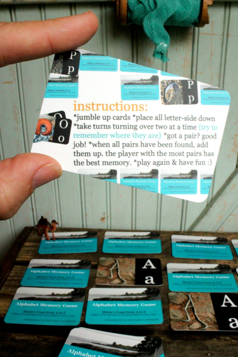 Alphabet Memory Game - Artful Learning - Photography and Found Letters - Test your concentration with these A B C's