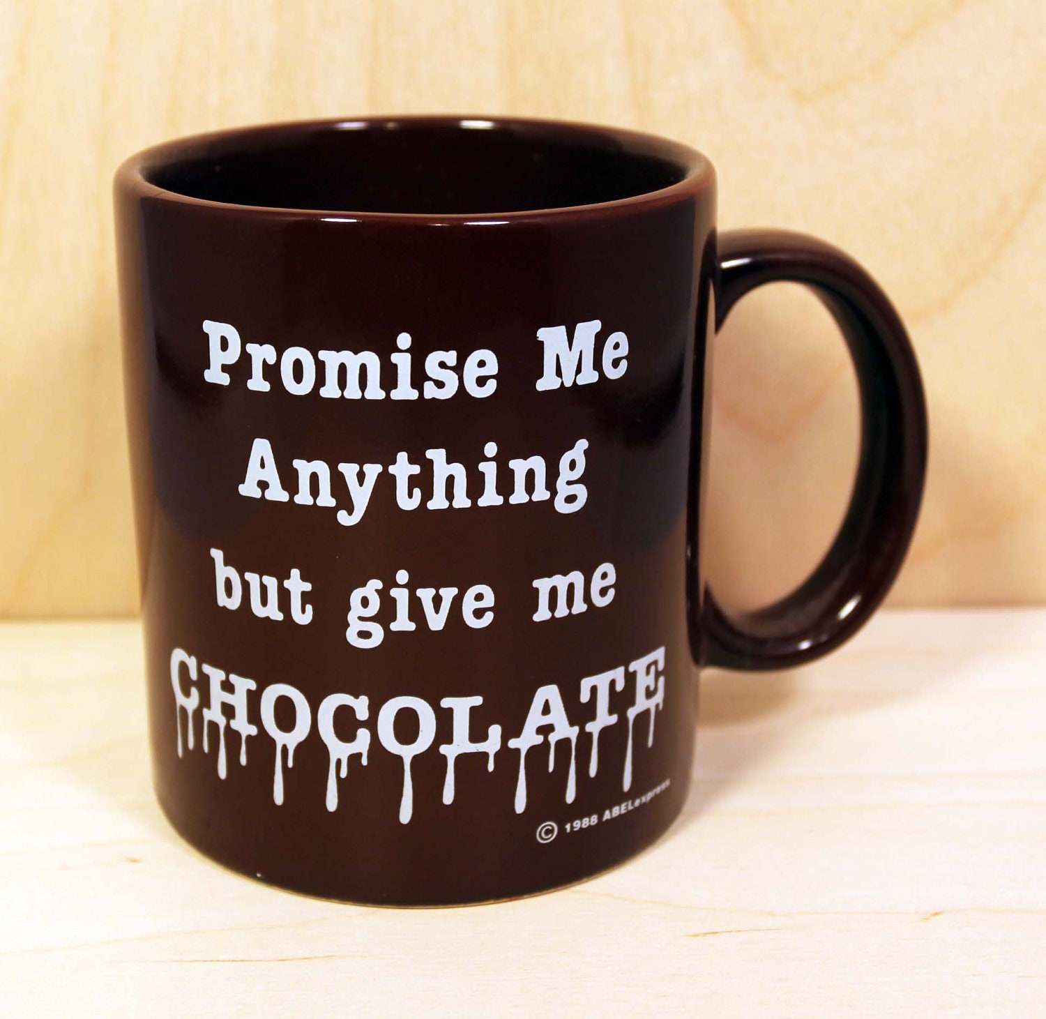 Chocolate lover vintage mug - ceramic mug - retro - 1980s -  chocoholic