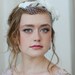 Bridal Hairband with Mini Veil in Light Ivory by FIne & Fleurie