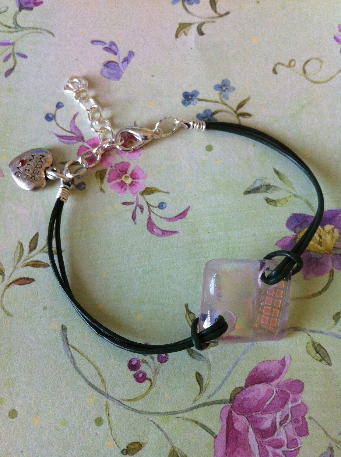Leather and Silver  Bracelet