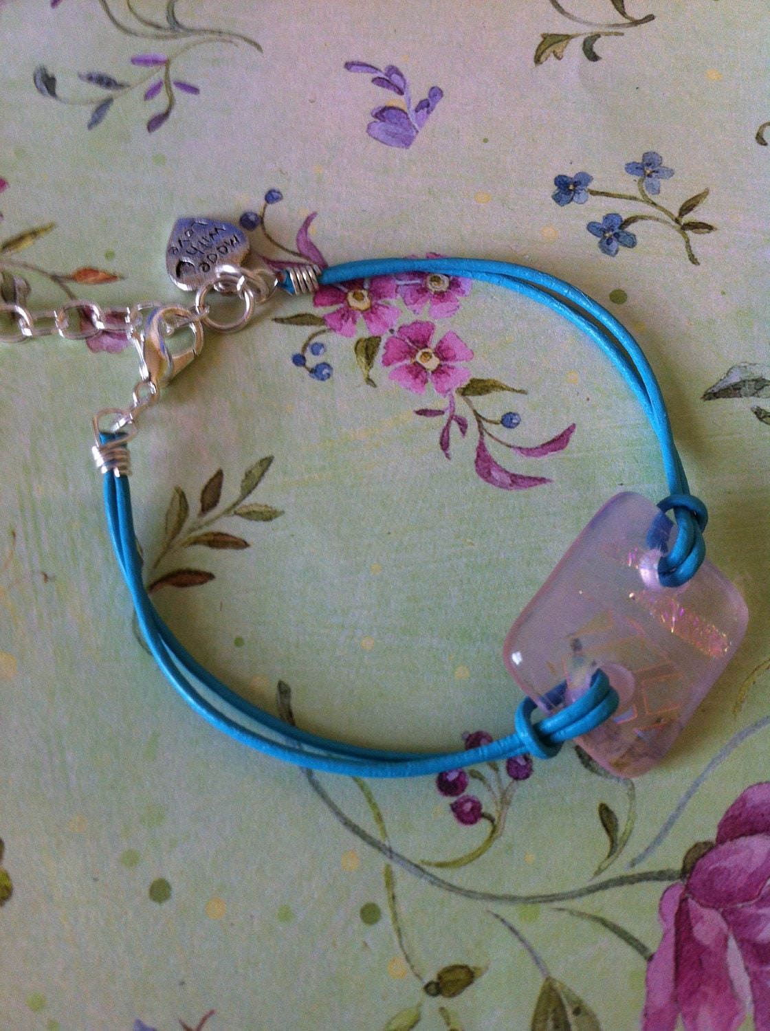 Leather and Silver  Bracelet