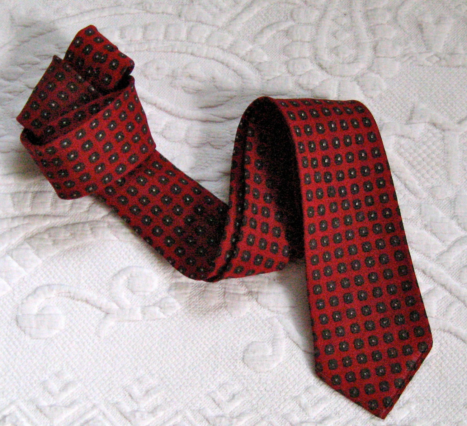 Vintage RED WOOL TIE by Botany 1960s