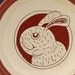 Bowl with Rabbit Portrait Ice Cream Bowl Terracotta Ceramics