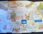 The Care Bears Help Santa Vintage Christmas Collage and Scrapbook Kit with Hamdmade Stickers Number 1668b
