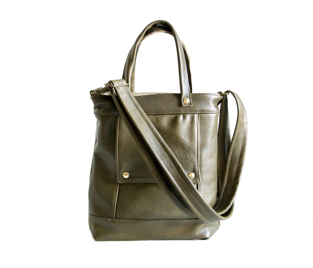 Packet in Olive Green Multitone Leather - Last One - Ready to Ship - ON SALE
