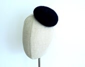 French Navy Felt Beret Felted Mini Hat