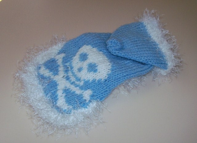 XS Skull and Cross Bones Blue and White Hoodie Dog Sweater Chihuahua Hoody Poodle Yorky Maltese Puppy