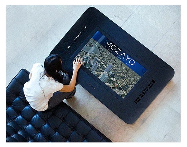 MSTRF / Mozayo Interactive Touch Coffee Table - Oak with Black Lacquer Finish
