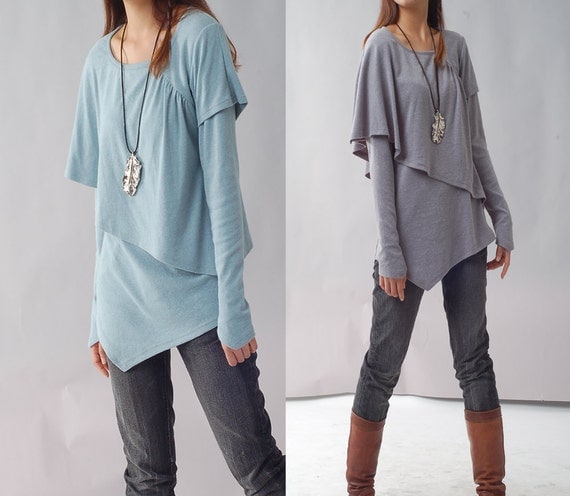 Leaves 3 - asymmetrical layered top (Y1217)