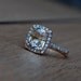 2ct Cushion Peach Champagne Jasmine sapphire 14k rose gold diamond ring enagagement ring sapphire ring