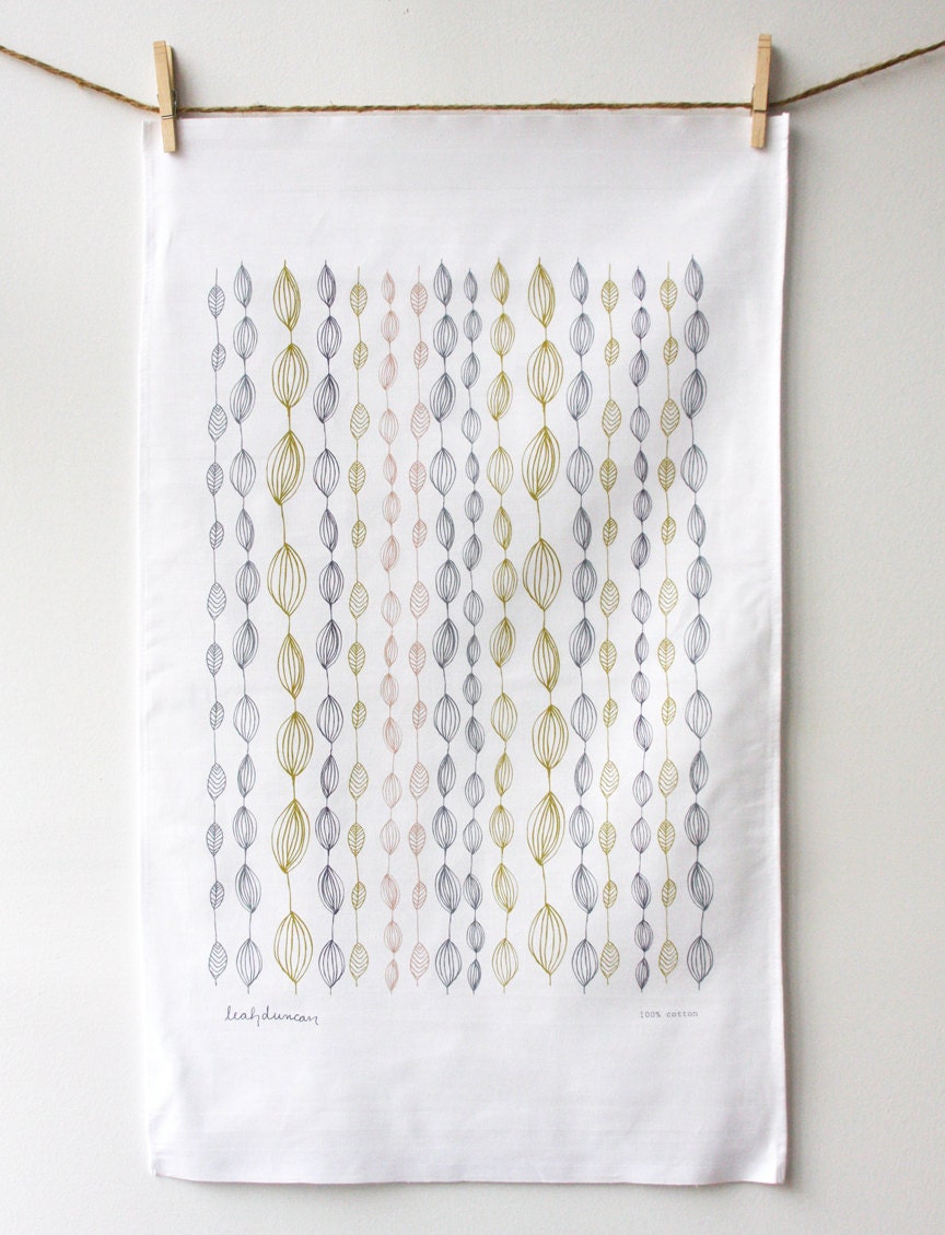 Onions and Leaves Tea Towel