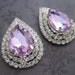 Tear drop lavender rhinestone shoe clips