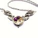 Steampunk Necklace - Gorgeous Vintage Clockwork Design with Purple Amethyst Swarovski Crystals PROMPTLY SHIPPED - Steampunk Jewelry