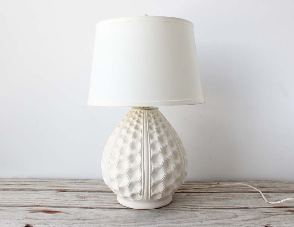 Large White Honeycomb Lamp