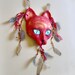 Spirit Cat Face Sculpture Red Visionary Art.