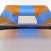 Square Fused Glass Dish - Amber Blue
