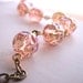 Blush  peach pink beaded necklace with vintage German glass