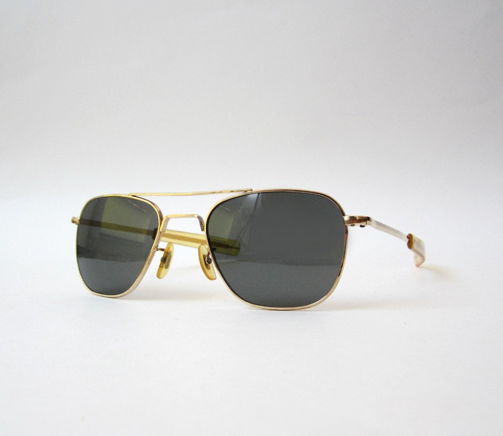 Vintage Ao Aviator Pilot Sunglasses By Oiseauvintage On Etsy 