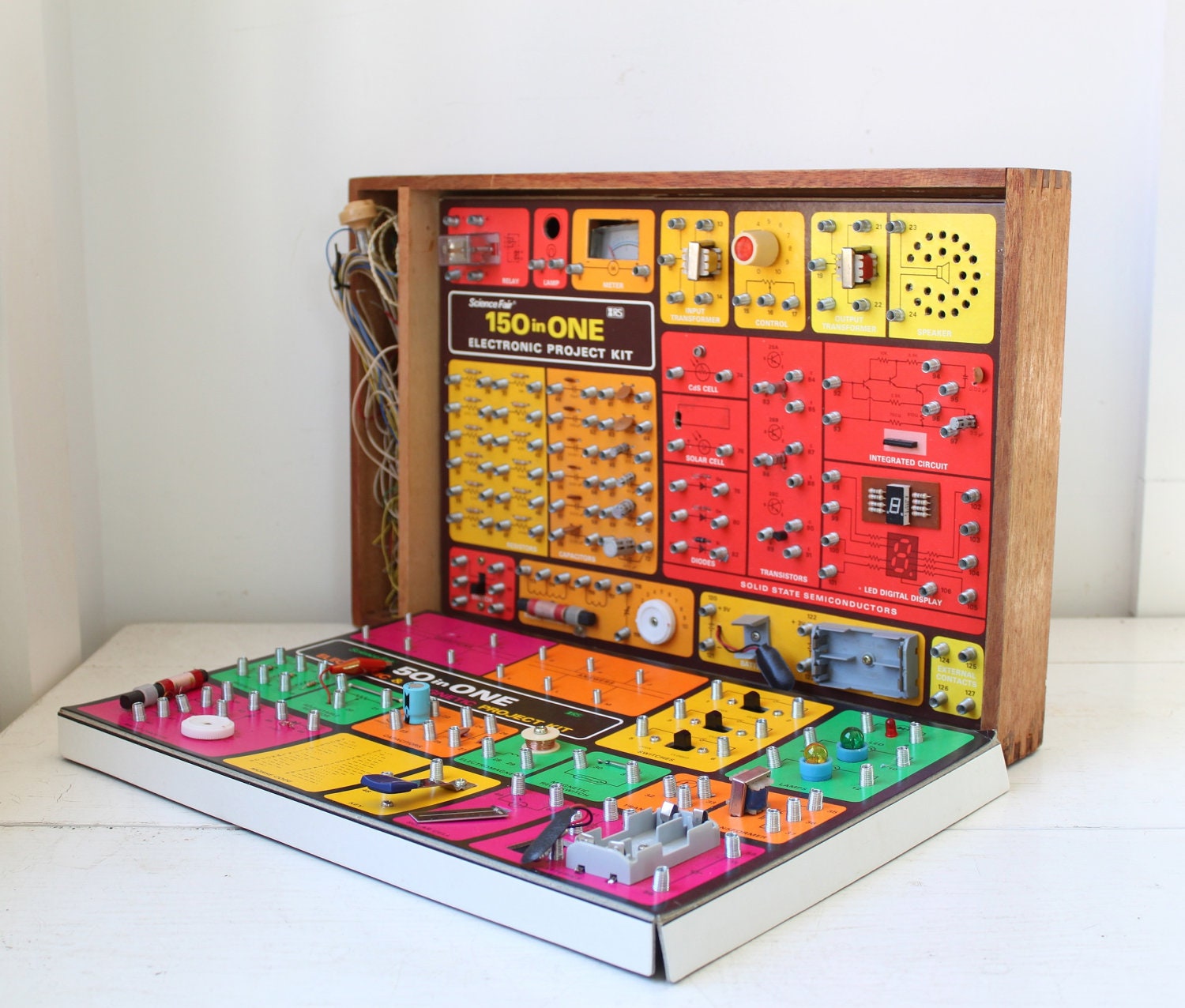 vintage Science Fair Electronic Project kits. 150 in One / 60 in One. 70s 80s Radio Shack. Fall back to school geekery