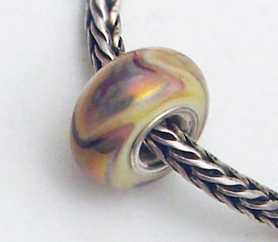 OOAKK Mottled Pearlized Dillo  - Troll Bracelet Bead (MAY-156)