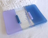 Glass Soap Dish in Lavender and Cobalt Blue