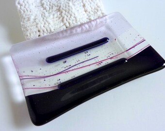 Soap Dish in Purple Fused Glass